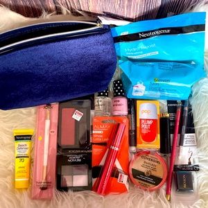 Makeup Bag with 10+ makeup items bundle
